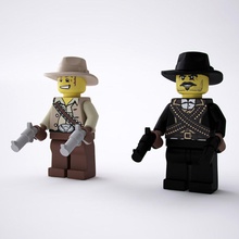 lego cowboys Görünümüdür bandit karakter kovboy fig şekil heykelcik mali222 adam max mini minifig minifigure model n insanlar rig oyuncak V-ray'in 3d print model - Mito3D
