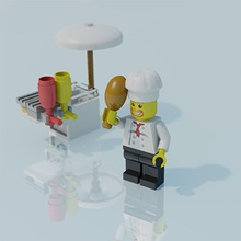 lego-Mann Koch-Szene die Blöcke Charakter Koch Kind Sammlung gekocht Spaß Spiel Jungs hellohema Mensch lego Männlich Mann Kunststoff spielen Szene - Spielzeug 3d print model - Mito3D