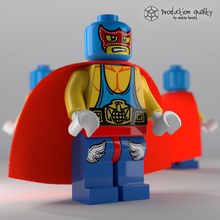 lego super wrestler figure cartoon character game male mini minifig minifigure model parts photo photoreal photorealistic real realistic series set toy vertexhouse wwe 3d print model - Mito3D
