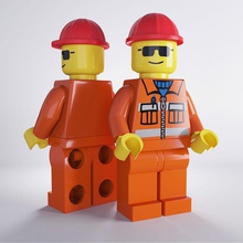 lego worker 3d builder character ddd artist figure game male mini minifig minifigure model parts photo photoreal photorealistic plastic real realistic series toy 3d print model - Mito3D