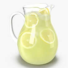 lemonade pitcher 3d molier beverage citrus cocktail cold drinking food fresh fruit glass healthy ice international juice juicy lemon lime liquid model orange sweet tropical yellow 3d print model - Mito3D