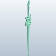 letter opener chitarra elettrica v2 lettera lettore elettrico office materiali di consumo stampabile lowpoly forniture per ufficio 3d print model - Mito3D