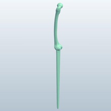 letter opener femur bone v1 office supplies printable lowpoly 3d print model - Mito3D