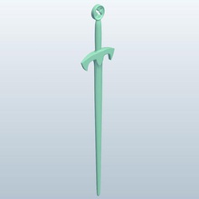 letter opener sword hilt v1 office supplies printable lowpoly 3d print model - Mito3D