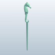 letteropener seahorse v1 letter opener sea horse office supplies printable lowpoly 3d print model - Mito3D