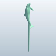 letteropenerdolphin v1 letter opener dolphin office supplies printable lowpoly 3d print model - Mito3D