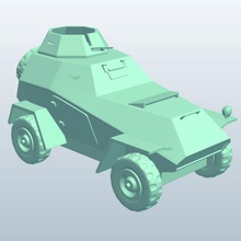 light armored carsoviet v1 soviet car weapons armor printable lowpoly 3d print model - Mito3D