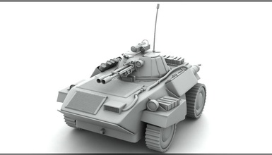 light armored vehicle 23 armor atgm autocannon cannon concept gun mad ua 3d military model transport zu 3d print model - Mito3D