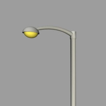 ışık direği mimarlık ampul şehir elemanları lightpost daha düşük açık kutup poly çokgen sokak kentsel xdusk 3d print model - Mito3D