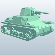 light tank Italienisch v1 Licht Waffen Rüstung bedruckbar ist lowpoly Waffen, 3d print model - Mito3D