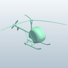light utility helicopter2 rotors v1 helicopter aircraft printable lowpoly 3d print model - Mito3D