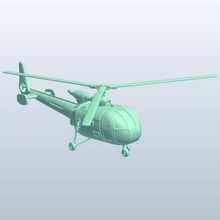 lightutilityhelicopter 3rotors v1 light utility helicopter weapons armor printable lowpoly 3d print model - Mito3D