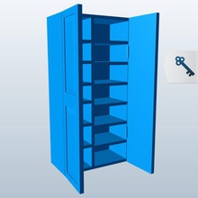 linen closet v1 furniture printable lowpoly 3d print model - Mito3D