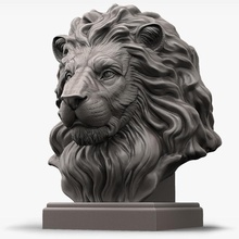 testa di leone scultura stampante 3d animale art cat terra mammifero medio modello modeler3dcom natura la statua 3d print model - Mito3D