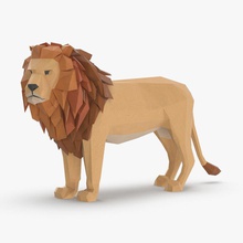 lion standing africa african animal australia cartoon cat cheetah dane dog feline great lioness lycaon model pets pictus royalmix stand tiger toon wild 3d print model - Mito3D