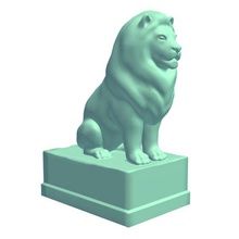 v2 lionsitting aslan oturuyor heykel heykeller büstleri yazdırılabilir lowpoly heykelleri 3d print model - Mito3D