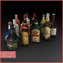 liquor bottles collection absinthe alcohol amarula architecture bailey bar beverage bottle club coffee design display drinking food interior model night ofirc1 party pint wine 3d print model - Mito3D