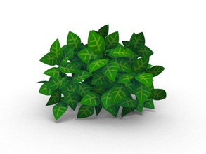peu de brousse non réaliste bande dessinée les buissons cadedra dessin animé vert la feuille modèle l'usine pocoyo le rendu petite 3d print model - Mito3D
