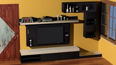 living room furniture cabinet designe dorondei furnished furnishings interior live model office tv 3d print model - Mito3D