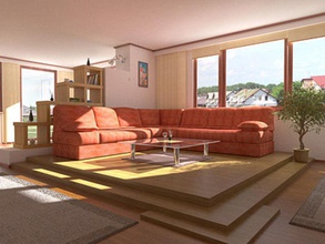 oturma odası iç 3d multimedya mimarlık tamamlayın perdeler yemek mobilya ev canlı model modern oda sahne otur kanepe tablo görselleştirme V-ray'in 3d print model - Mito3D