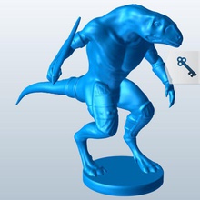 lagarto beastman broadsword v1 mítico criaturas printable lowpoly míticas 3d print model - Mito3D