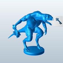 lagarto beastman pinchos club v1 mítico criaturas imprimible lowpoly míticas 3d print model - Mito3D
