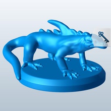 lizard one large spike coming out its back v1 spiked creature mythical creatures printable lowpoly 3d print model - Mito3D