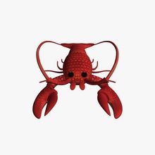 lobster v1 animals printable lowpoly 3d print model - Mito3D