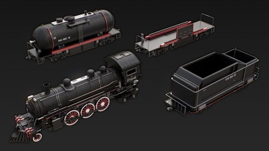 locomotiva trasporto motore industriale modello onemorest la ferrovia ferroviaria strada con il treno veicolo carro 3d print model - Mito3D