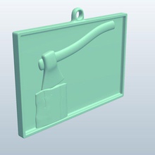 log axe v1 key fob items printable lowpoly 3d print model - Mito3D