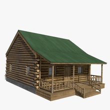log cabin abramsdesign architecture building cottage country exterior home house model porch structure timber wood wooden 3d print model - Mito3D
