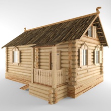 log house 3d architecture building c4d cabin cottage exterior home izba model russia structure traditional train alex88 wood wooden 3d print model - Mito3D