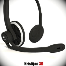 logitech headset 3d audio computer elektronische - Elektronik Spiel Kopfhörer kristijan laptop Mikrofon Modell Lautsprecher technische 3d print model - Mito3D