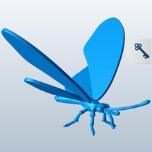 longwing butterfly v1 Schmetterling Insekten bedruckbar ist lowpoly 3d print model - Mito3D