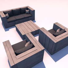 set salonu sandalye dekor olaylar mobilyalar mobilya bahçe marchel model açık palet veranda iskele koltuk ayarlayın teras ahşap 3d print model - Mito3D