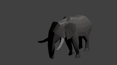 low-poly elephant animal mammal big 3d print model - Mito3D