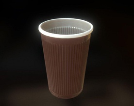 low-poly, un vaso de plástico la copa oficina low-poly los hogares el café alimentos en licuadora 3dhaupt lebensmittel 3d-haupt ushqime 3d print model - Mito3D