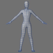 düşük poli taban örgü-kadın anatomi temel vücut karakter cyfus kadın kız insan Bayan daha lowpoly erkek adam örgü model minyon poly heykeltraşlık sıska 3d print model - Mito3D