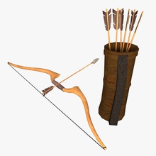 low poly bow arrow quiver ancient armor assets bag blender game hamzasketches lower medieval model polygon projectile res rig spear weapon 3d print model - Mito3D