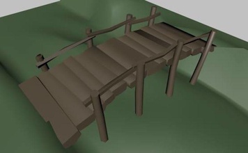low poly bridge over gulley 3ds architecture b brook c4d cross dae decoration dxf elements footbridge garden joey lower lowpoly model old path river rope stream structure test wood 3d print model - Mito3D