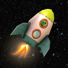 low poly cartoon rocket 3v3r aircraft alien cosmic exploration fi game jet lower lowpoly model moon outer ready sci shipping space spacecraft spaceship technology toy ufo 3d print model - Mito3D