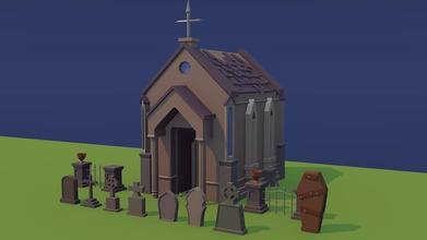low poly cemetery 3dmodel architecture assets coffin collection concept creative crypt death environments fantasy game grave lower lowpoly maxkopp model nature pack ready structure 3d print model - Mito3D