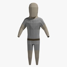 low poly karakter animasyonlu iki ayaklı düz çocuklar insan insanımsı daha düşük lowpoly erkek adam model çokgen gerçek zamanlı rig basit thejovialknight zaman 3d print model - Mito3D
