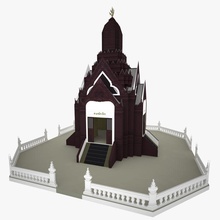 low poly church china 3d architecture building chinese game historic house land landmark lemmolab lower model old shrine structure temples thai ue4 unity 3d print model - Mito3D
