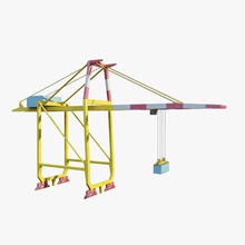 low poly container crane berth boom cargo constantin construction docking freight gantry heavy hoist industrial lift lower machine model os port sea shipping terminal transport vehicle yard 3d print model - Mito3D