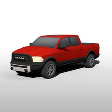 düşük poli asi dodge ram 1500 alexdiestel araba oyun ağır daha model pikap poly sedan basit kamyon araç 3d print model - Mito3D