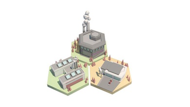 low poly factory buildings architecture assets building cityscape fitzgerald777 game industrial industry lower lowpoly model polygonal productions scene simple simplistic smoke structure stylistic tank vehicle war 3d print model - Mito3D