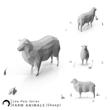 low poly farm animals sheep animal animalssheep basic bowery crowd figure game grange hogget lamb lower lowpoly mammal model mpoly prints ranch stylized toon trianglulate zoo zoology 3d print model - Mito3D