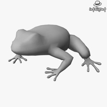 low-poly Frosch Amphibien Tier int3lig3nt lizard Rand loop niedrigere Modell poly Topologie 3d print model - Mito3D