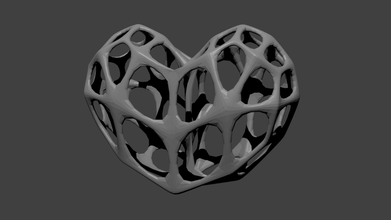 low poly coração da vasilha canister transparente baixa contagem de polígonos os acessórios 3d print model - Mito3D